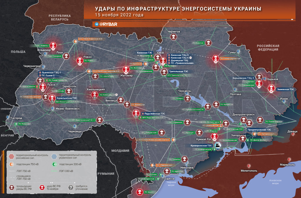 карта ударов
