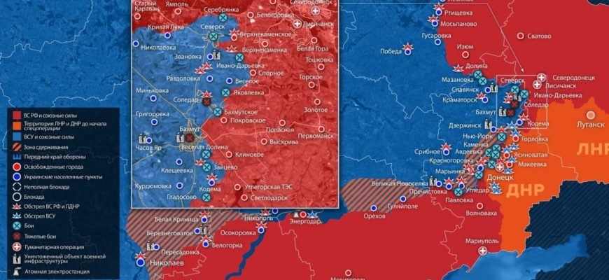 Карта военных действий на Украине сегодня 15.08.2022 в реальном времени